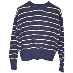 A.n.a. Striped Knit Pullover Crew Neck Sweater Size Small